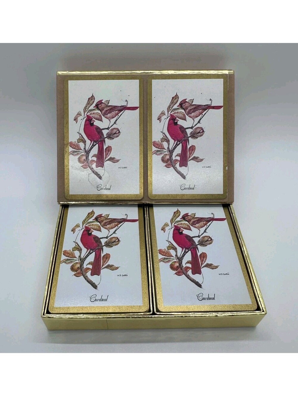 Vintage Congress Playing Cards Cardinal Birds W.D. Gaither Double Deck Boxed EUC